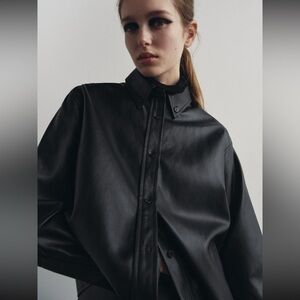 Zara Faux Leather Overshirt ZW Collection. 3581/246